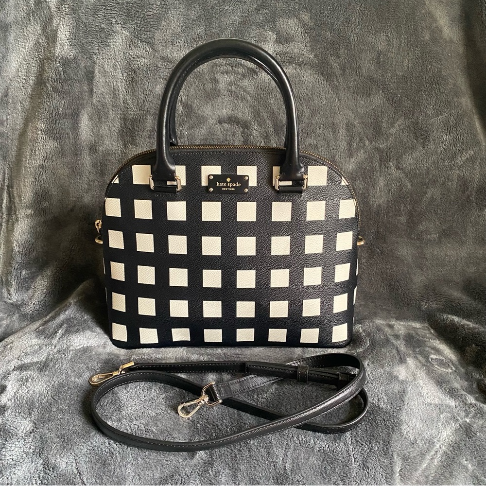 Kate Spade Pop Art Check Carli Grove Street Satchel Handbag